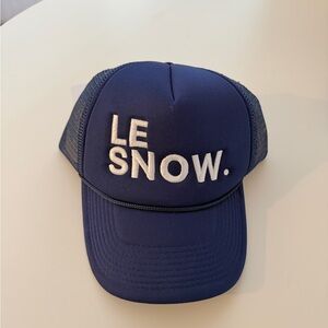 Anthropologie Navy Blue Trucker Hat